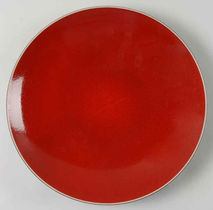 Red Reactive Dinner Plate by Pier 1-1
