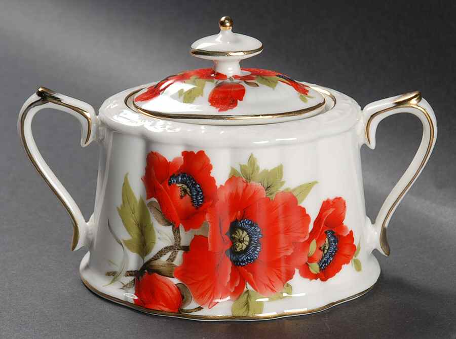 Poppy Sugar Bowl & Lid by Peppertree Imports-1