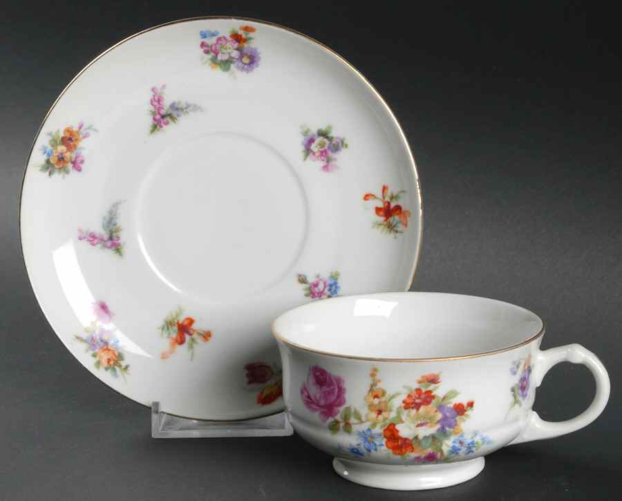 PUN120 Footed Cup & Saucer Set by Porcelain Union-1