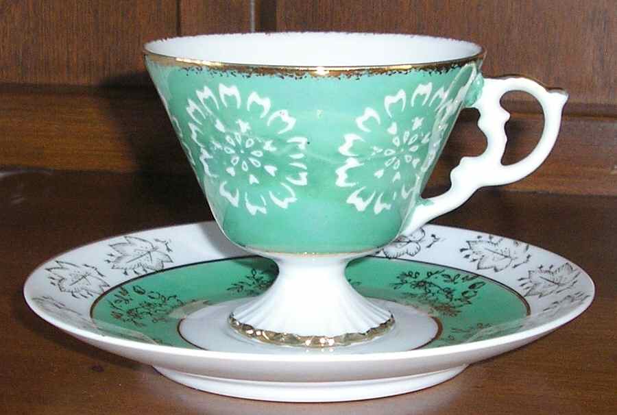 1250 Footed Cup & Saucer Set by Porcelain Stylecraft-1
