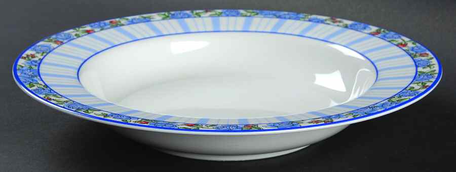 Country Roses Large Rim Soup Bowl by Patra-1