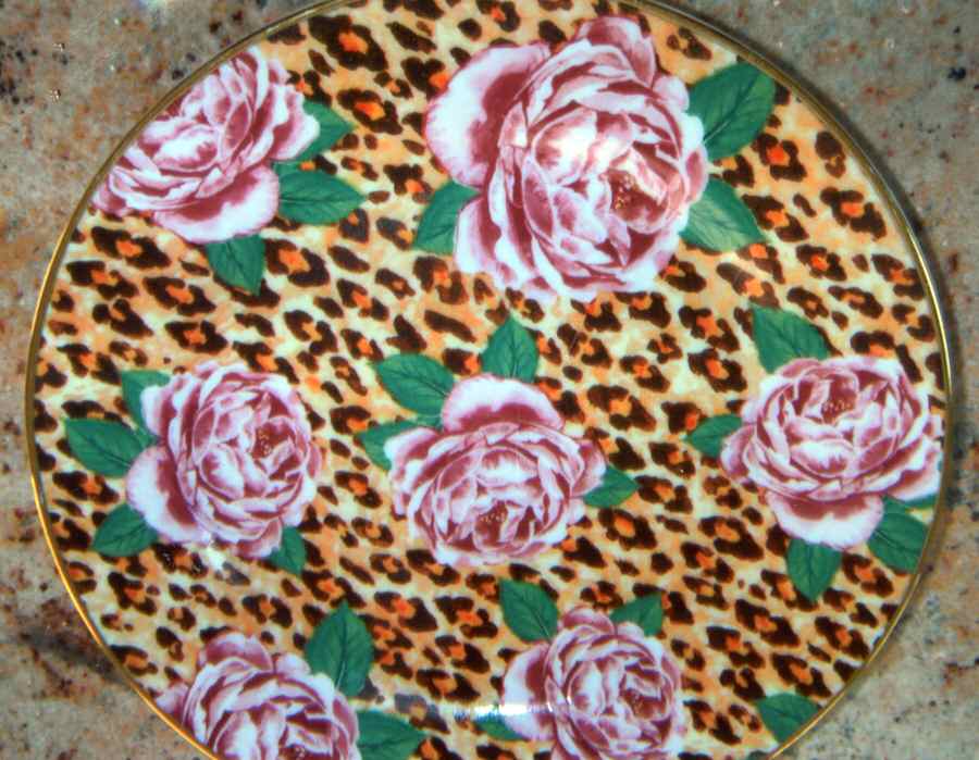 Leopard Rose Dinner Plate by Punch Studio-1