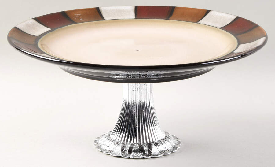 Taos Cake Stand with 4"-5" Metal Pedestal  Hc by Pfaltzgraff-1