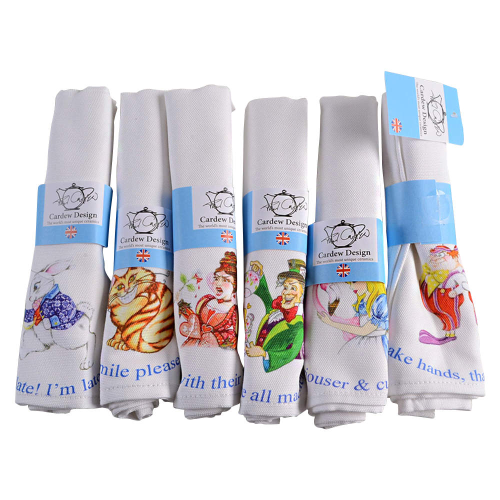 Alice in Wonderland's Cafe Cloth Napkin - Set of 6 Motifs by Cardew Design-1