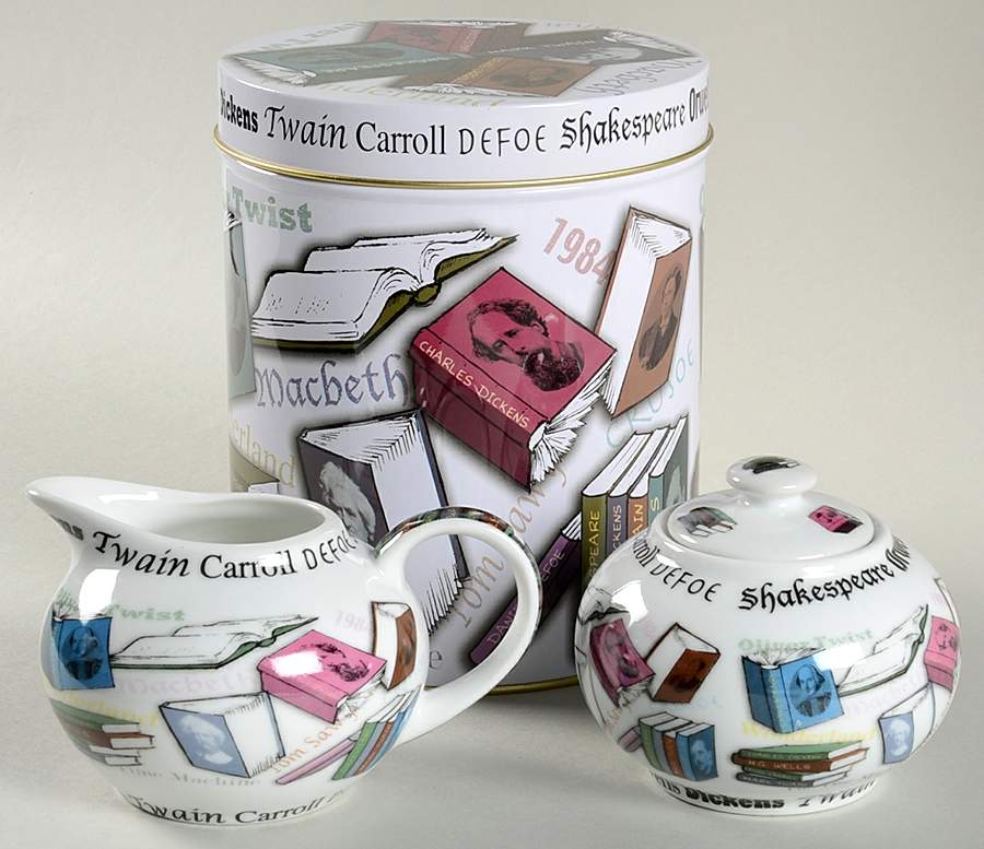 Novel Tea Creamer & Sugar with Lid & Gift Tin by Cardew Design-1