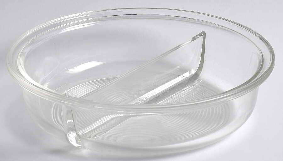 Originals Clear 9" Round Open Divided Casserole by Pyrex-1