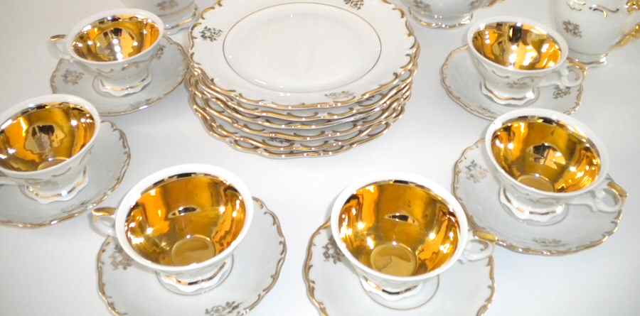 PRZ2 Footed Cup & Saucer Set by Porzellan-1