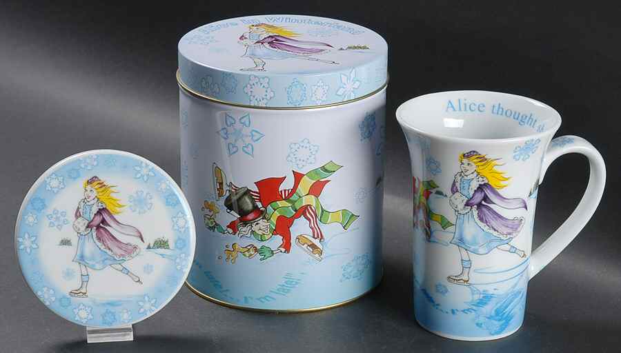 Alice in Winterland Mug & Coaster Set W/Gift Tin & Lid by Cardew Design-1