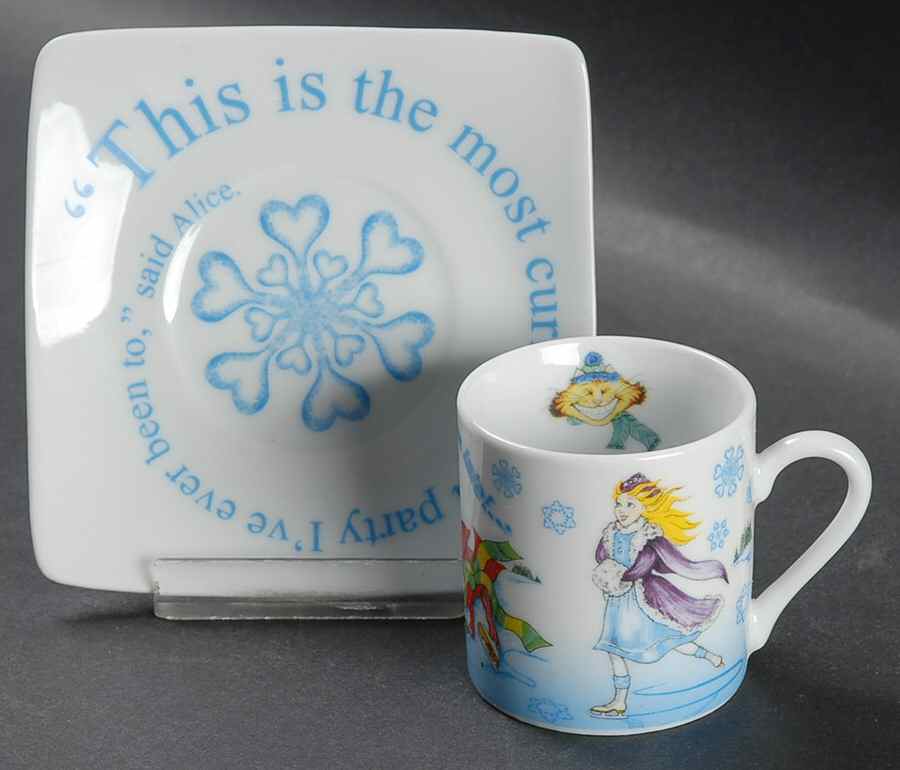Alice in Winterland Flat Demitasse Cup & Saucer Set by Cardew Design-1