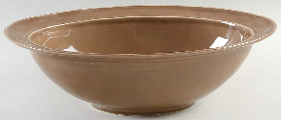 Cambria Mushroom (Taupe) 14" Oval Serving Bowl by Pottery Barn China-1