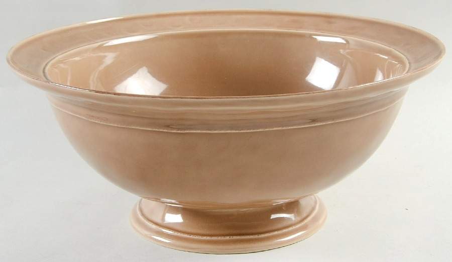 Cambria Mushroom (Taupe) Bowl-Footed 14" by Pottery Barn China-1