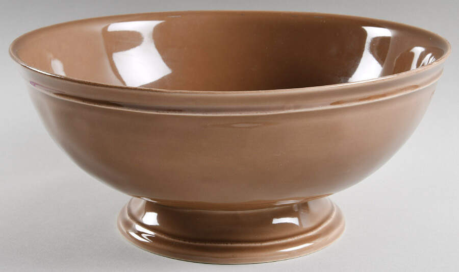 Cambria Mushroom (Taupe) Footed Bowl by Pottery Barn China-1