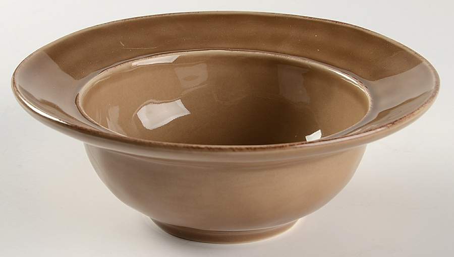 Cambria Mushroom (Taupe) Rim Soup Bowl by Pottery Barn China-1