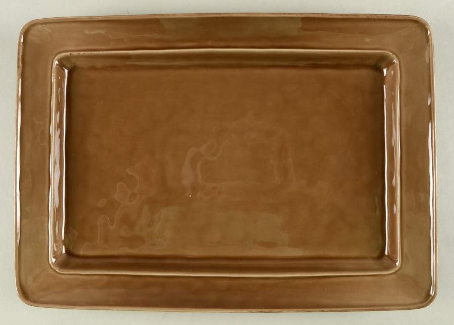 Cambria Mushroom (Taupe) 16" Rectangular Serving Platter by Pottery Barn China-1