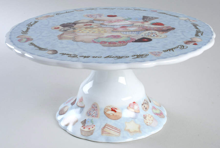 Cupcakes & Cookies 10" Diameter Pedestal Cake Stand by Cardew Design-1