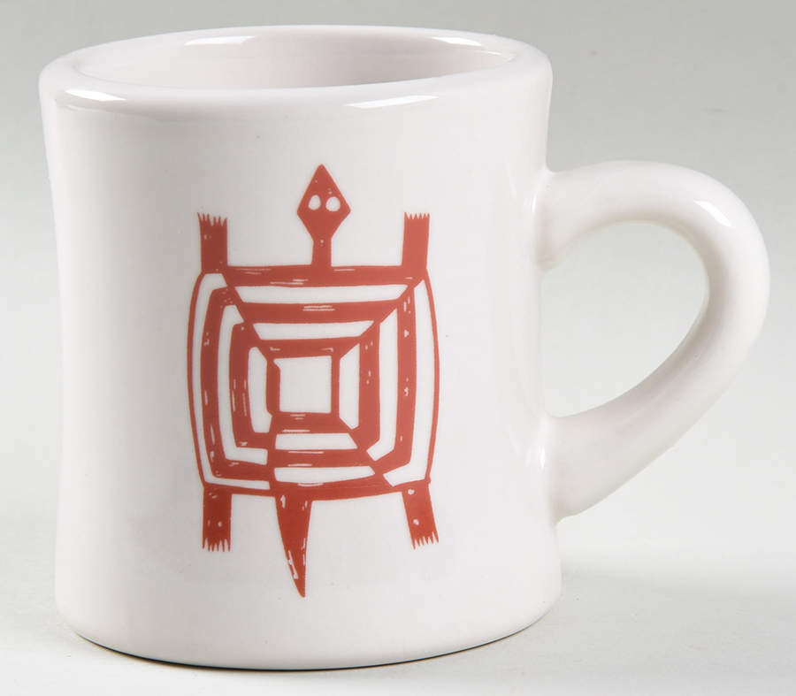 Ancient Mimbreno Indian-Brick Red (Replica) Cafe Mug by Pipestone-1