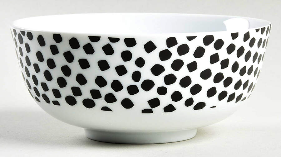 Dots Black on White Coupe Cereal Bowl by Pickard-1