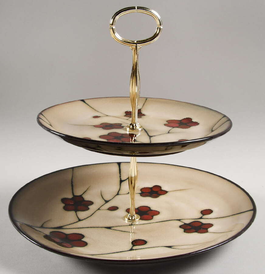 Aster 6 5/8"-10"  2 Tiered Serving Tray (Dp, Sp) HC by Pfaltzgraff-1