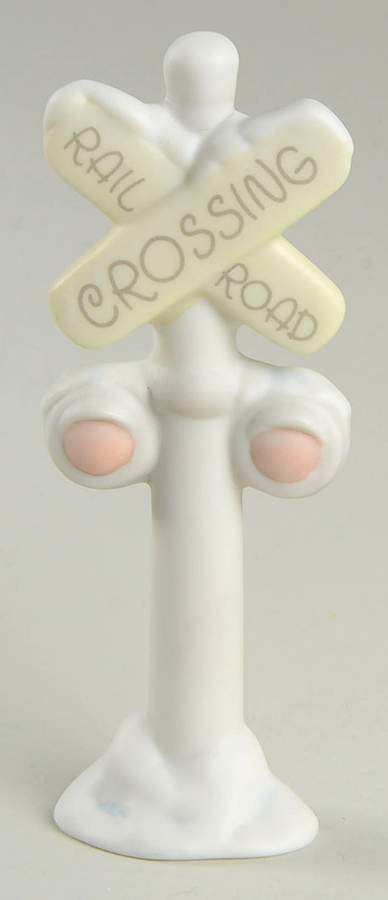 Railroad Crossing Sign-Sugar Town Heart-Railroad Crossing Sign - Heart Trademark, No Box by Precious Moments-1