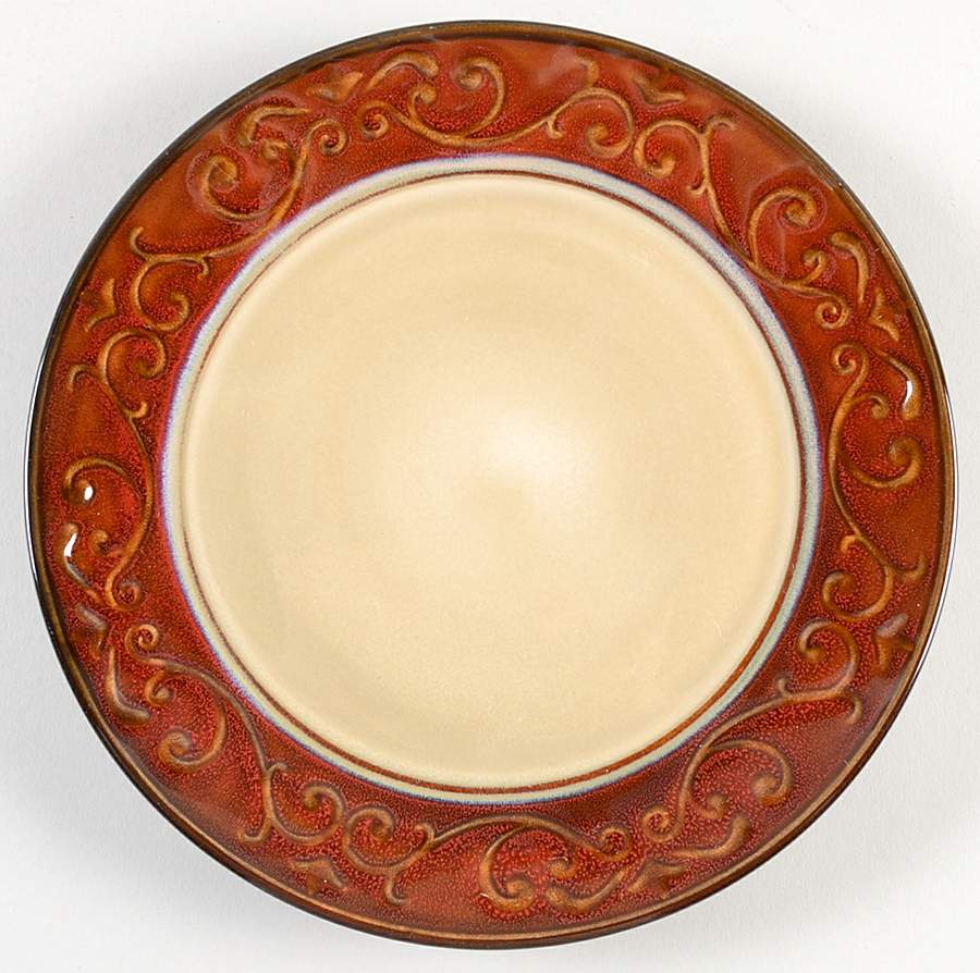 Red Scroll Salad Plate by Pier 1-1