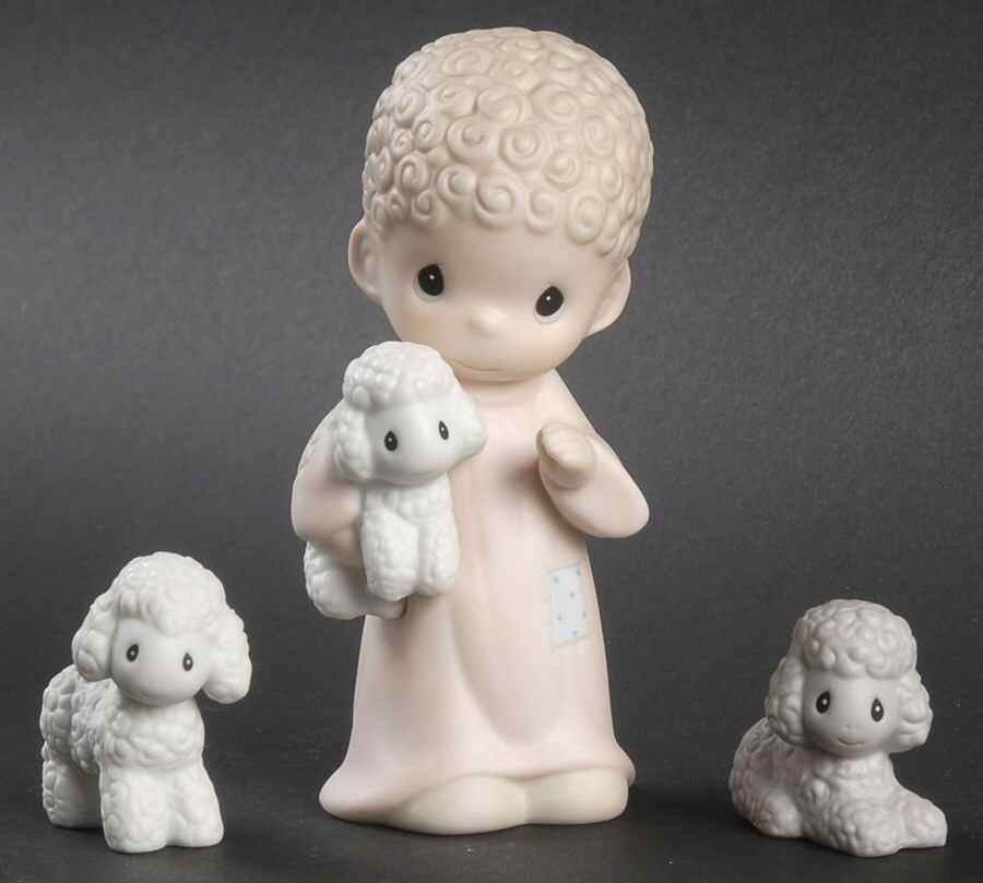 Nativity Shepherd with Lambs-3 Piece Set Heart-Shepherd With Lambs - Heart Trademark, No Box by Precious Moments-1