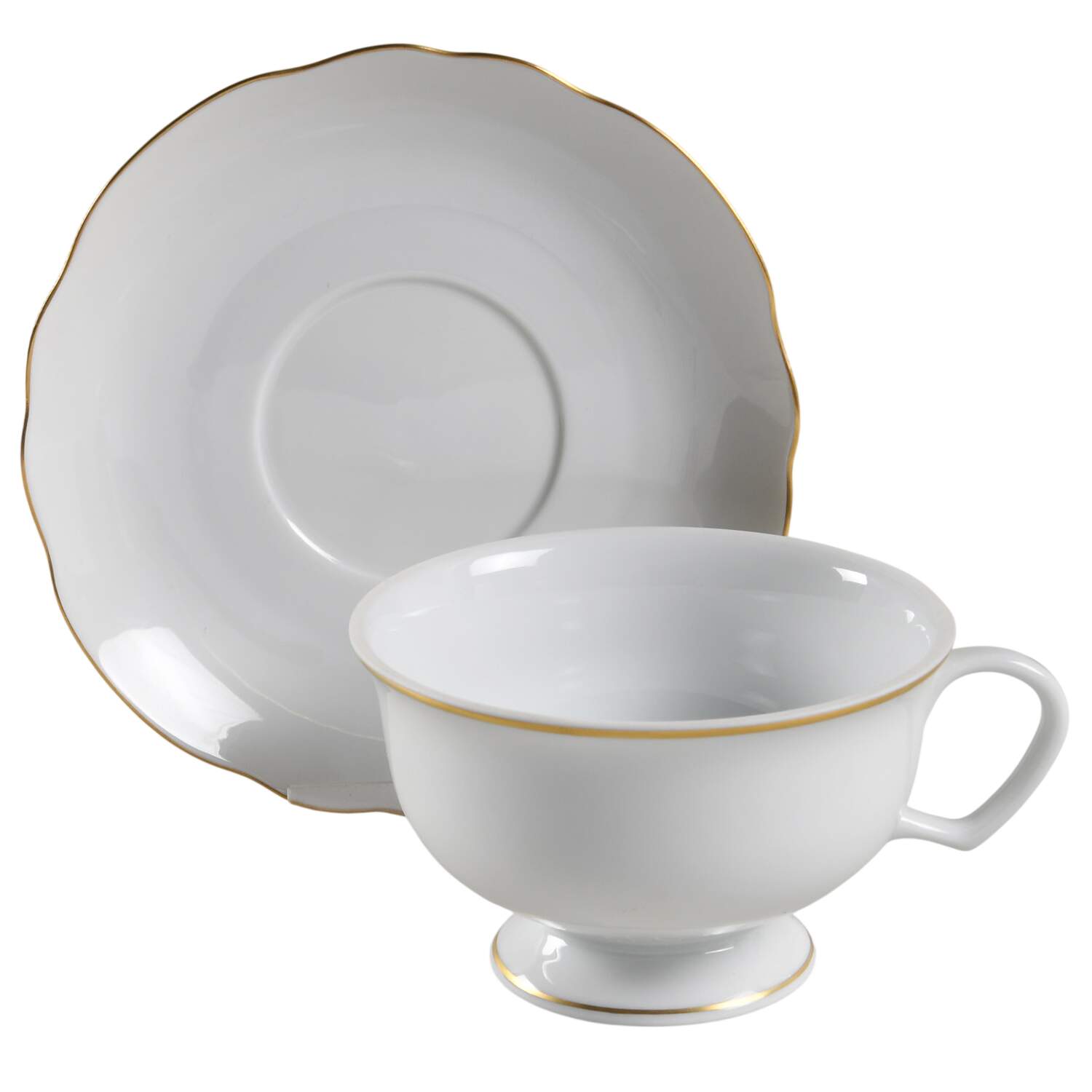 Georgian Gold Footed Cup & Saucer Set by Pickard-1