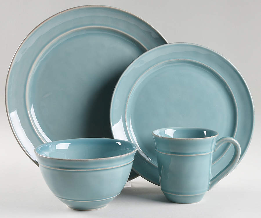 Cambria Turquoise 4 Piece Place Setting by Pottery Barn China-1
