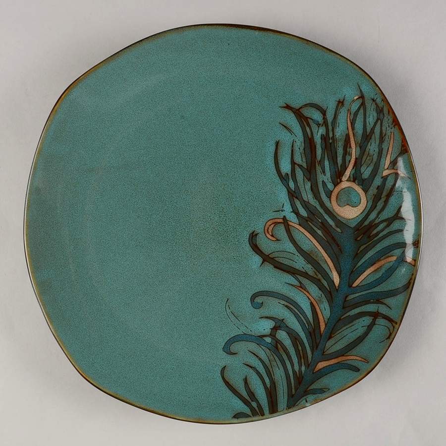 Peacock Dinner Plate by Pier 1-1