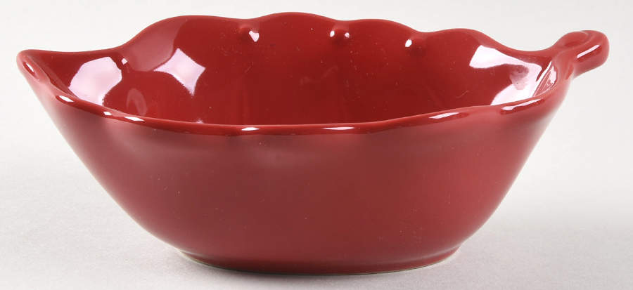 Pavillion Berry Red 6" Leaf Bowl by Princess House-1