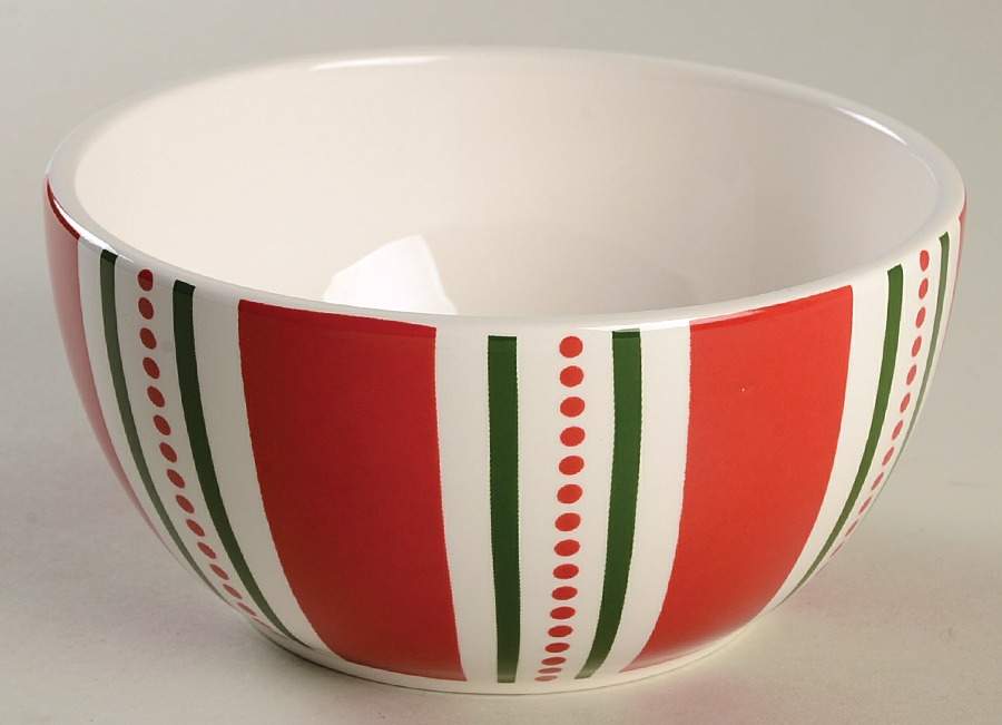 Christmas Stripes Soup/Cereal Bowl by Pier 1-1