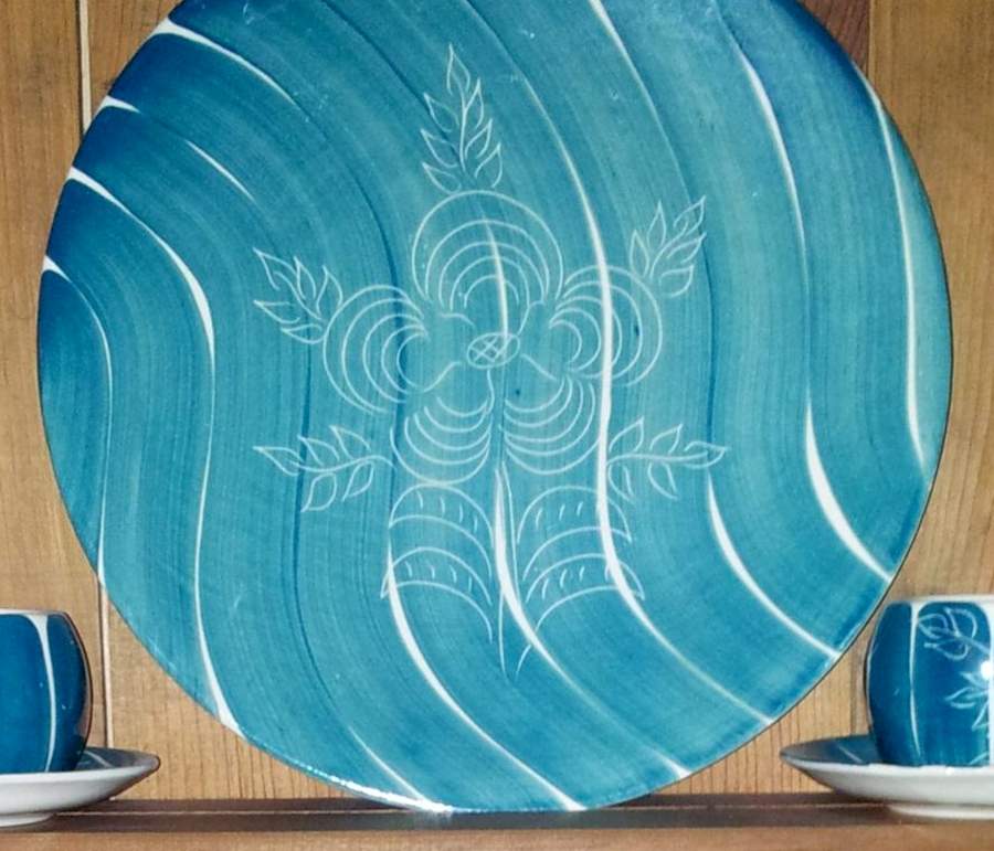 Turquoise (Intaglio) Dinner Plate by Purinton-1