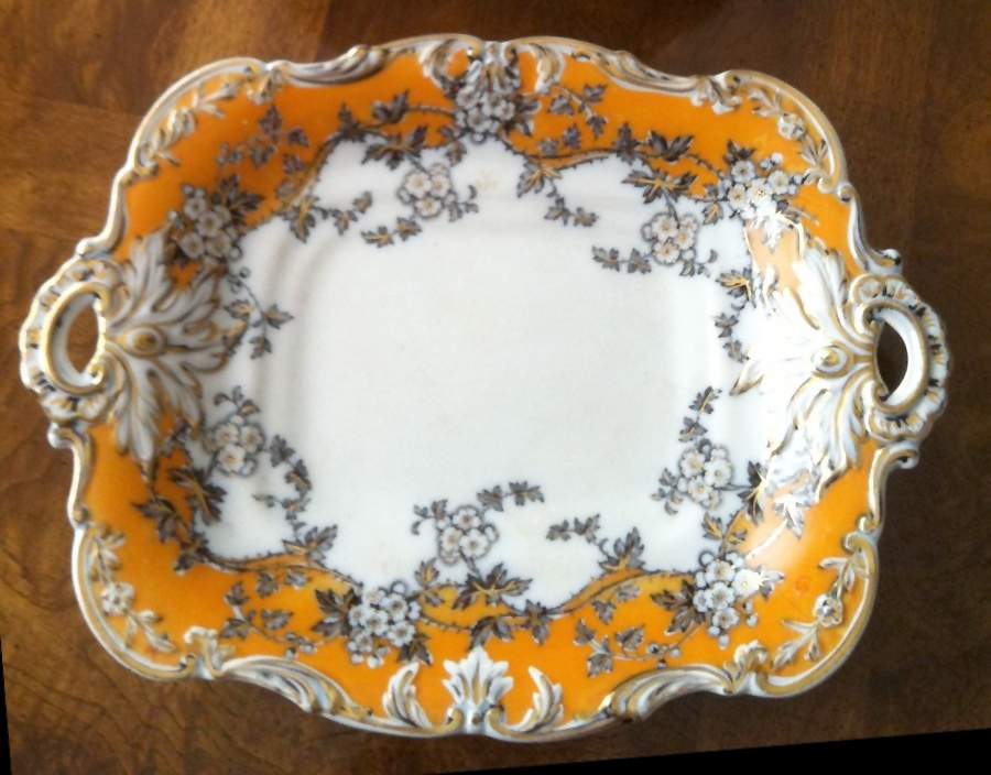1439 8" Rectangular Handled Serving Platter by Porcelaine Opaque (France)-1