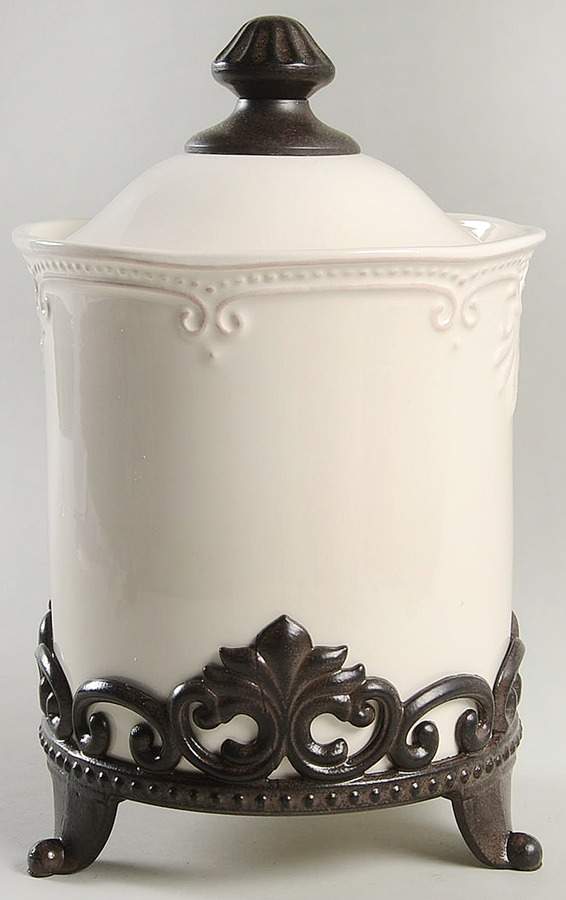 Abigail Medium Canister with Metal Base by Pier 1-1