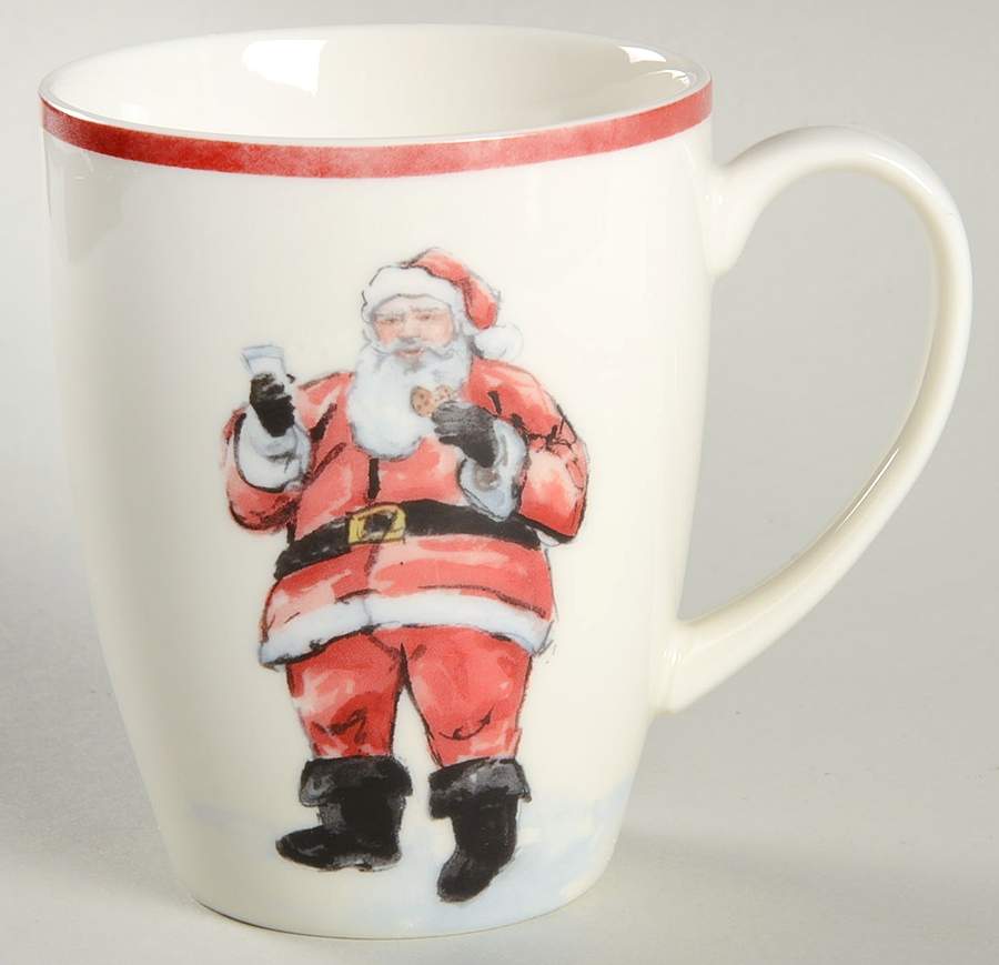 Painted Santa Mug by Pottery Barn China-1
