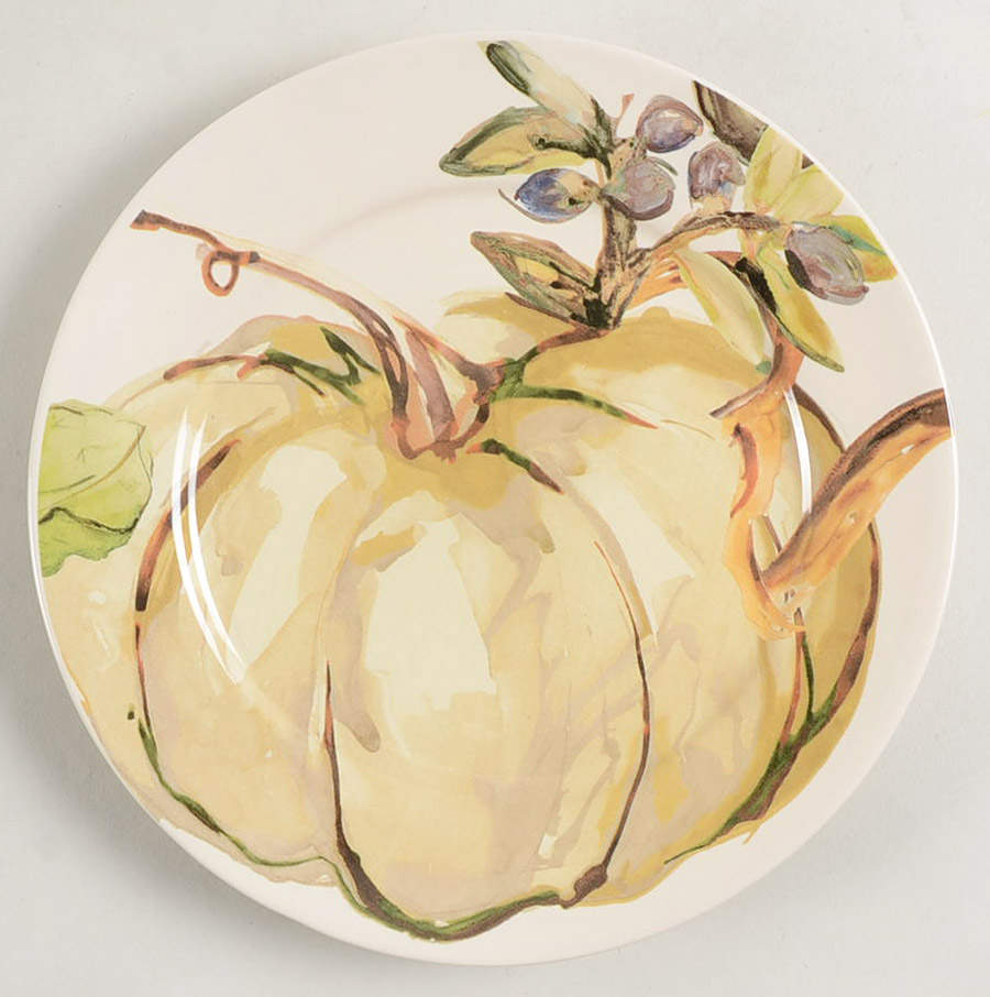 Watercolor Pumpkin Appetizer Plate by Pottery Barn China-1