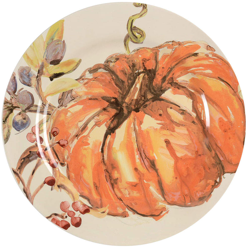 Watercolor Pumpkin Dinner Plate by Pottery Barn China-1