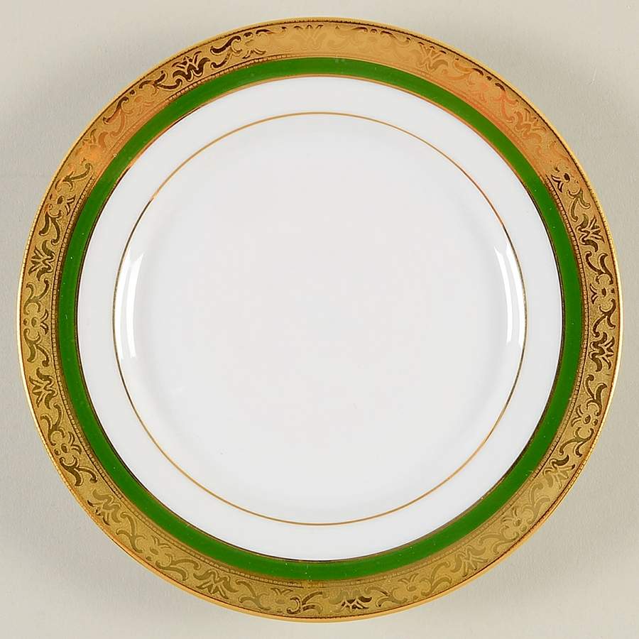 Blois Green Bread & Butter Plate by Porcel du Site Corot-1