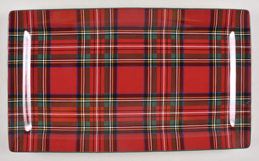 Plaid 17" Rectangular Serving Platter by Pottery Barn China-1