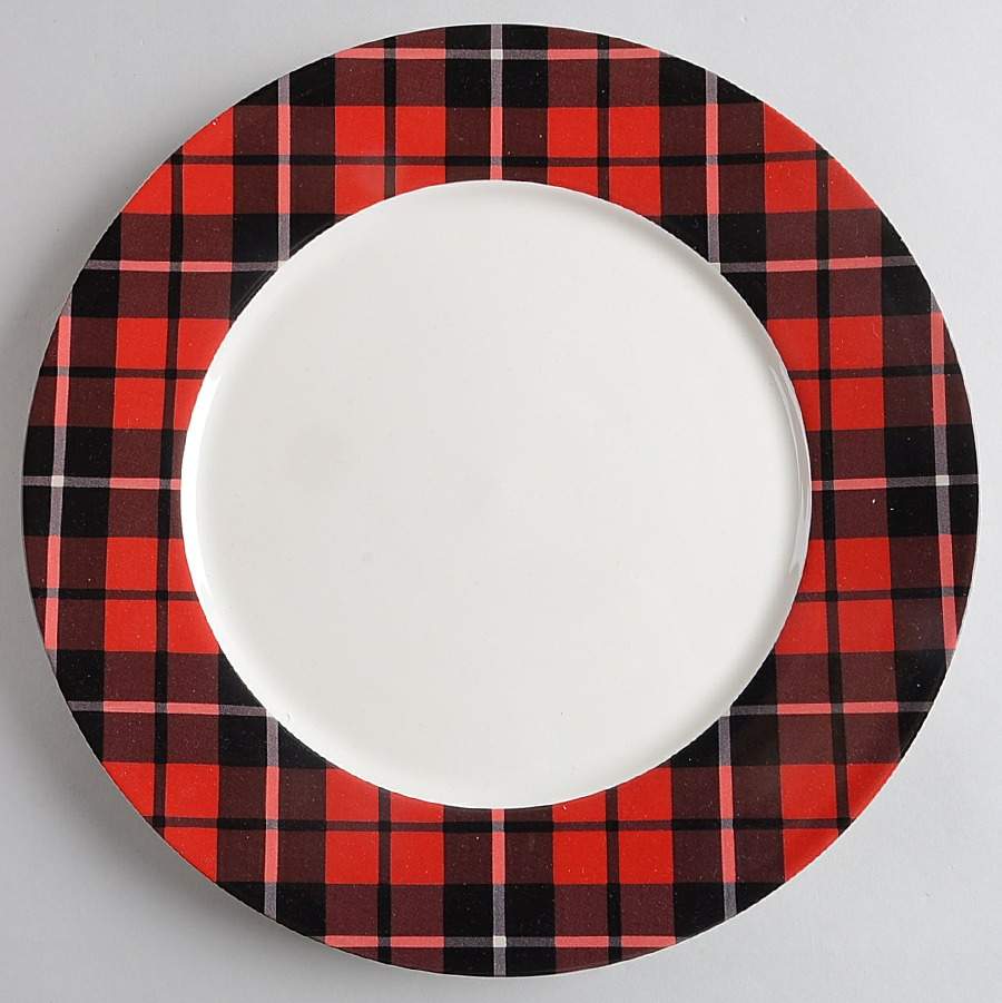 Plaid Dinner Plate by Pottery Barn China-1