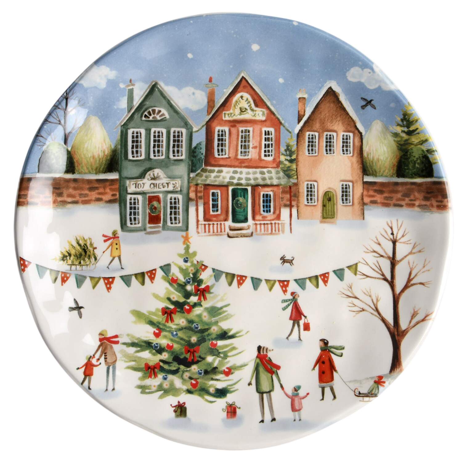 Christmas Village Dinner Plate by Pier 1-1