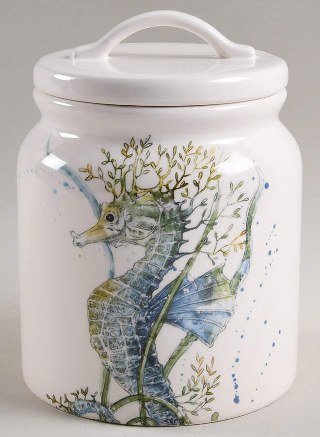 Sea Life Large Canister & Lid by Pier 1-1