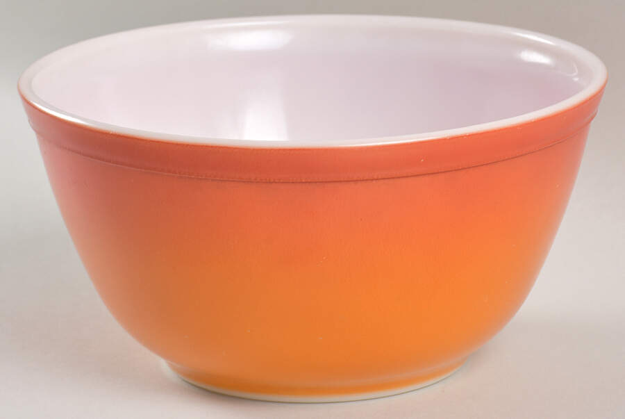 Flame Glo 7" Mixing Bowl by Pyrex-1