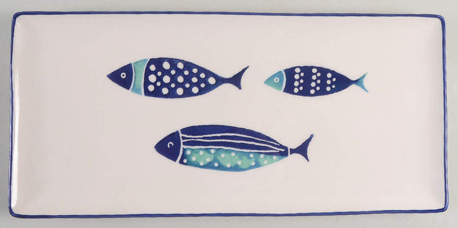 Fish 14" Rectangular Tray by Papart Ceramics-1