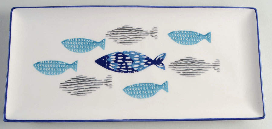 Fish 14" Rectangular Tray by Papart Ceramics-1