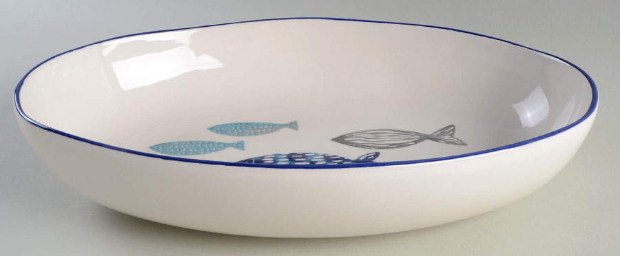 Fish 13" Oval Serving Bowl by Papart Ceramics-1