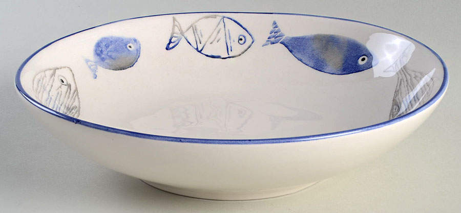 Fish 9" Individual Pasta Bowl by Papart Ceramics-1