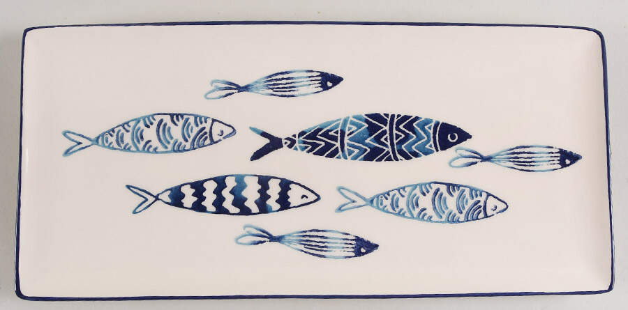 Fish 13" Rectangular Tray by Papart Ceramics-1