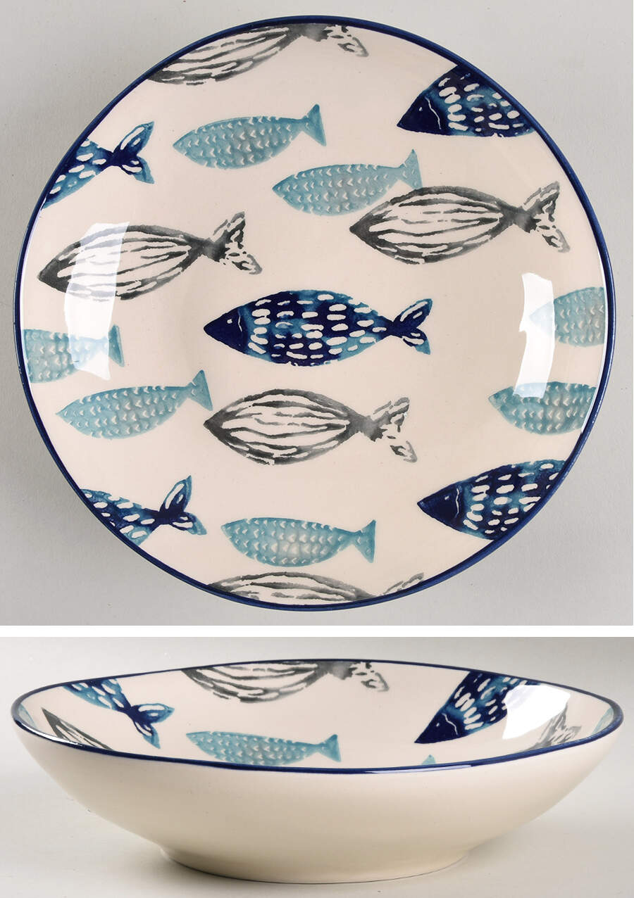 Fish 9" Individual Pasta Bowl by Papart Ceramics-1