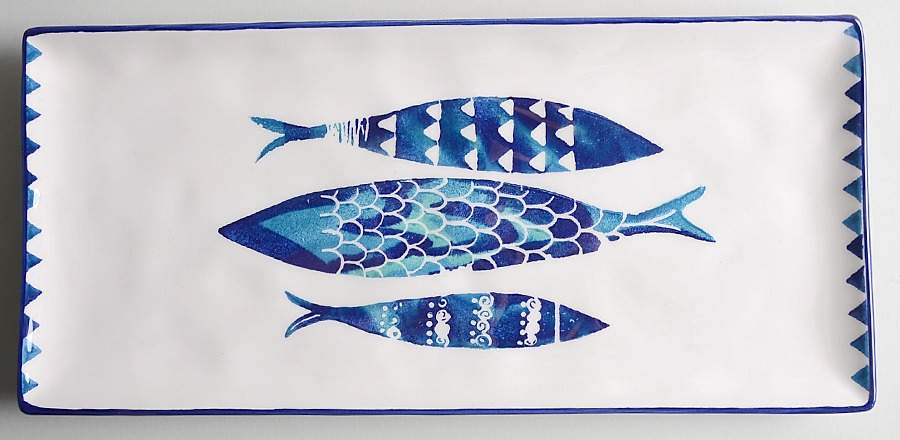 Fish 14" Rectangular Tray by Papart Ceramics-1