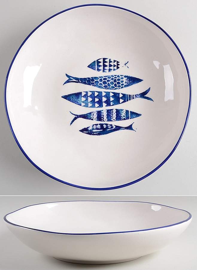 Fish 11" Pasta Serving Bowl by Papart Ceramics-1